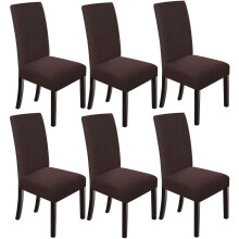 POWKOL Dining Chair Covers Chocolate 6 Pack