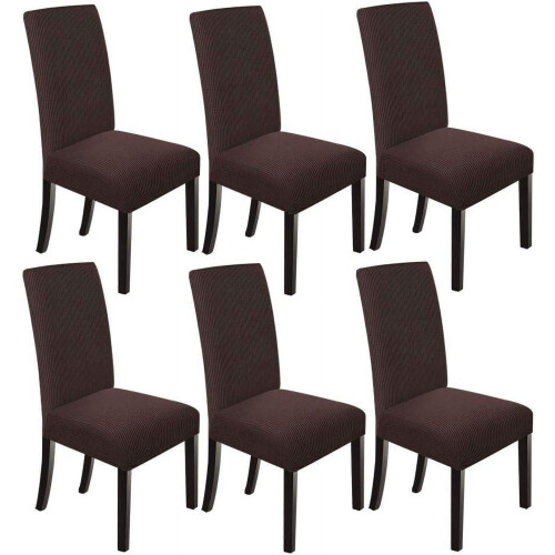 POWKOL Dining Chair Covers Chocolate 6 Pack