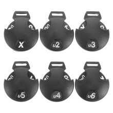 Qiysamall golfclubhoofdhoezen, zwarte plastic nummerlabels6
