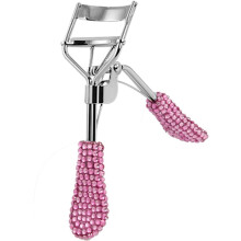 Eyelash Curler Pink Faux Crystal Plastic Handle