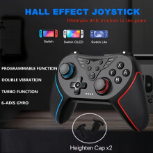 Gamepad inalámbrico ergonómico con joystick de efecto Hall (1 unidad)