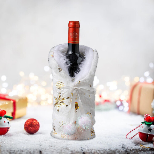 Ensemble de sacs à bouteilles de vin de Noël avec décorations