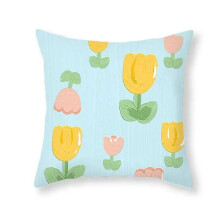 Cotton Linen Pillow Cases Floral Design 2 Pack