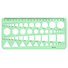 Green Plastic Geometric Template Ruler 0-20 cm