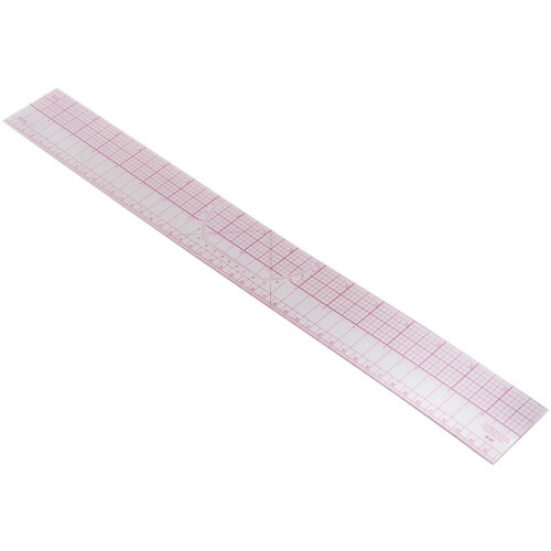 Metric ruler clear pink soft plastic 30 cm