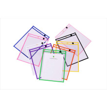 WOVTE Clear Dry Erase Pockets Plastic Sleeves 10 Pack