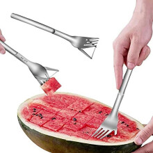 WOVTE Watermelon Slicer and Cutter Stainless Steel 2-in-1