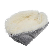Pet Bed Faux Fur Calming Small 2-in-1 Gray