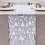 Christmas table runner white gold trees snowflakes 11x108 1