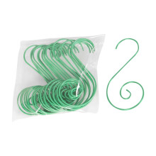 Harliver S-shaped swirl Christmas ornament hooks green