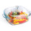 Clear round glass casserole dish with lid 1.7 qt 1