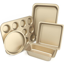 Nonstick Baking Pans Set 5-Piece Gold
