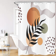 Boho Leaf Shower Curtain Waterproof 36x72 Inch