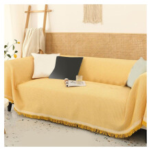 Soft White Yellow Sofa Cover Anti-Slip Dustproof 90x240cm