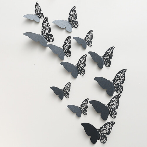 Butterfly Wall Sticker 3D Hollow Pearl 1 Roll