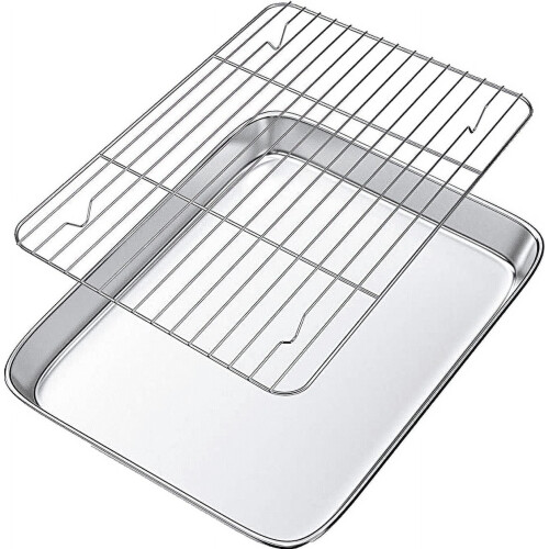Tutuviw baking sheet with wire rack set 9.2 x 6.8 inches