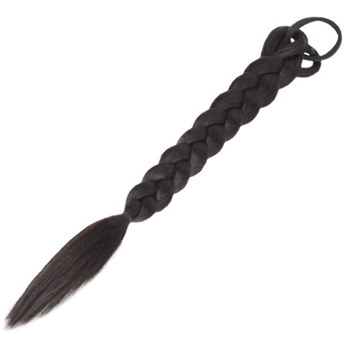 Black Human Hair Braided Ponytail Extensions 1 Piece