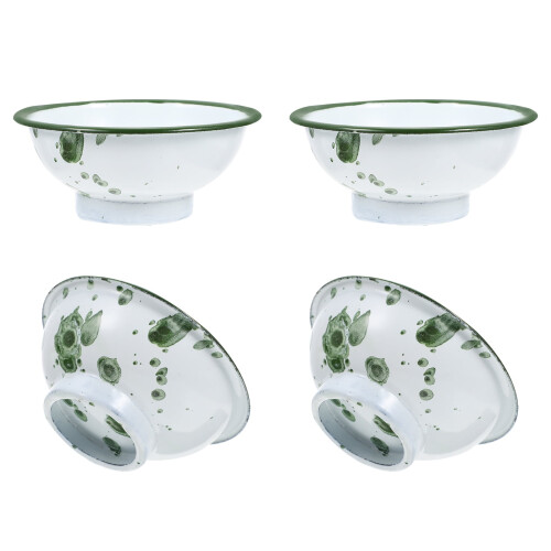 Chinese Style Ceramic Mixing Bowl Set Green 4pc