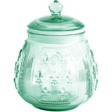 Vintage crystal glass candy dish with seal lid 1 piece