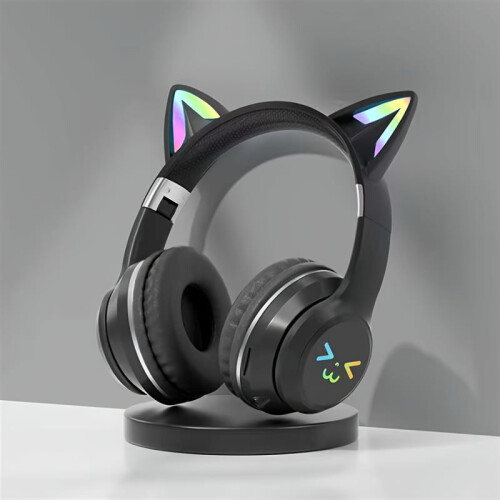 Wireless anime gaming headset with noise cancellation