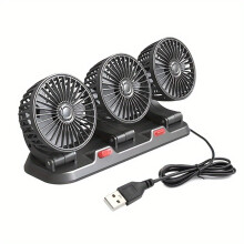 Ventilador para coche 5V USB Triple cabezal 3 velocidades compacto