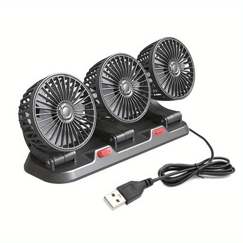 Car Fan5V USB Triple Head3-Speed Compact