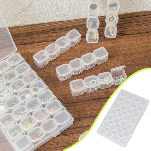 Transparent Jewelry Storage Box with Partitions 1pc