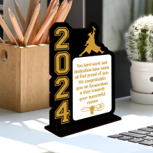 Cadre photo en bois Kafsov2024 pour la remise des diplômes, avec porte-message – Idéal comme cadeau étudiant ou décoration de bureau (noir)