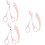 Eyebrow Scissors Cosmetic Set Pink 3-Piece 1