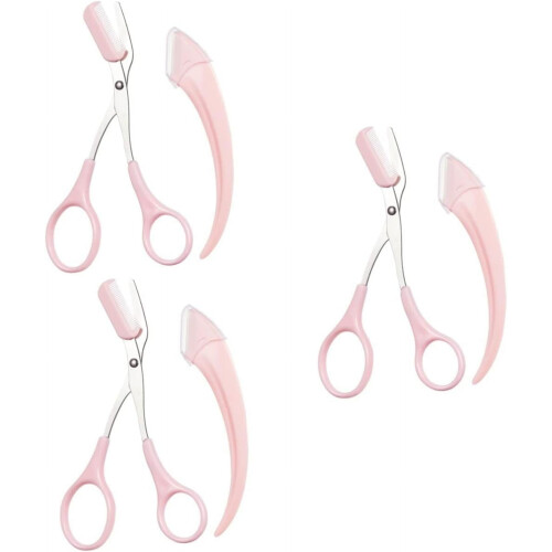 Eyebrow Scissors Cosmetic Set Pink 3-Piece