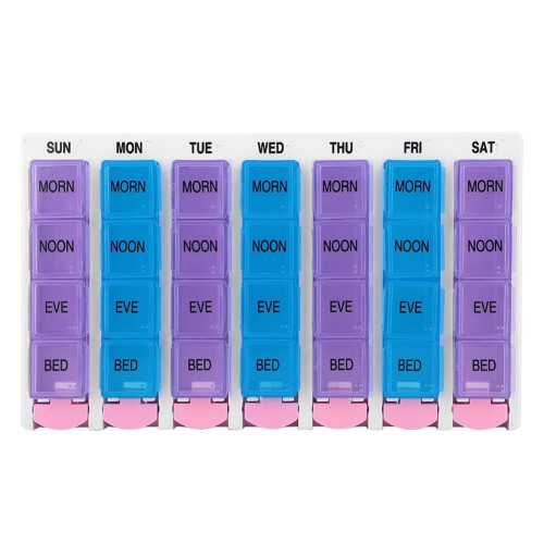 JINGDAN Pill Box Organizer 7 Days 4 Times Daily 28