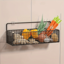 Cast Iron Hanging Kitchen Basket Food-Safe Wall Mount