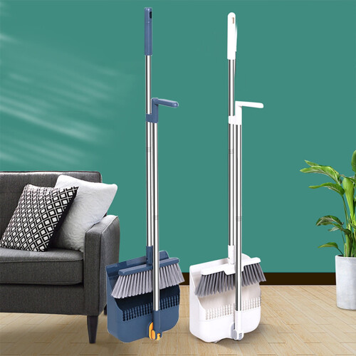 RFUGUG swivel broom and dustpan set with scraper 1 pc