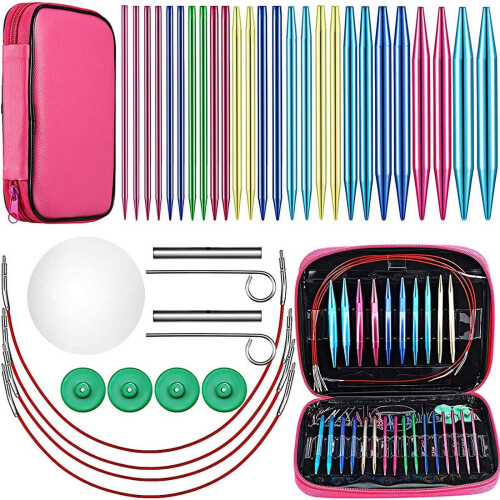 Aluminum Interchangeable Knitting Needles 13 Sizes