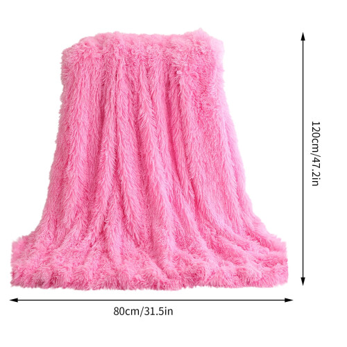 JeashCHAT plush throw blanket pink 47" x 31.5"