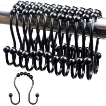 Shower Curtain Hooks Metal Double-Sliding Rust-Resistant 12