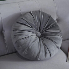 Round Throw Pillow Velvet Pumpkin 15 inch