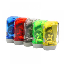 Hand Crank Flashlight 3 LED 5 Pack Transparent