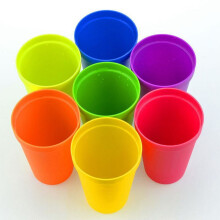 Kids Plastic Cups Set - Bright Colored Unbreakable BPA-Free