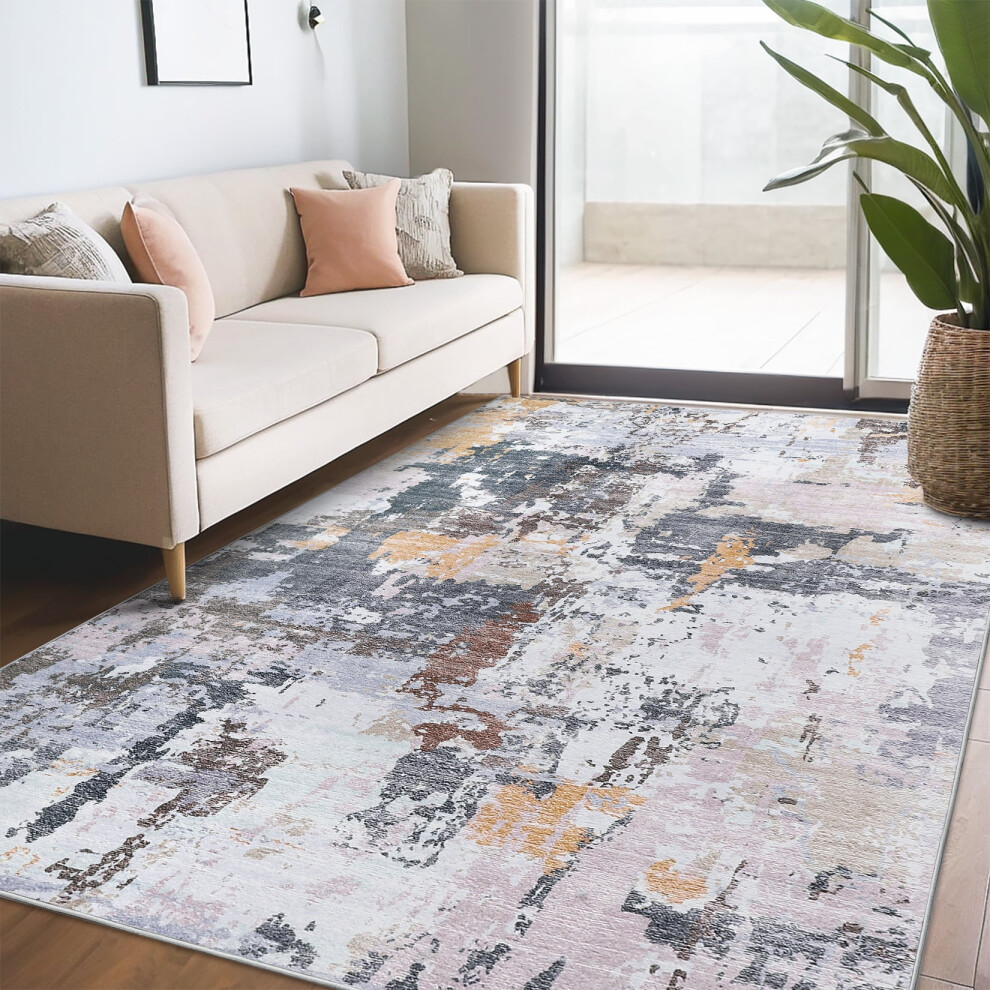Harperlare washable modern abstract area rug 5' x 7'