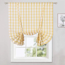 Haperlare Buffalo Check Kitchen Curtains 42"W x 63"L Yellow