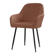 Zilvervos fluwelen stretchstof voor thuis, hotel, eetkamerstoel, hoge fauteuil.
