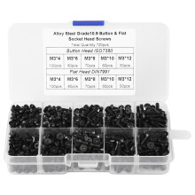 M3 Black Alloy Steel Flat Head Hex Socket Screws 4-12mm