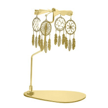 Spinning candle holder with tray gold carousel 1 piece