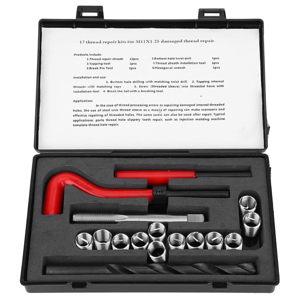 M11x1.25 Thread Repair Kit Female Inserts 17 Pcs 9314556476556