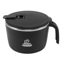 Stainless Steel Instant Noodle Bowl with Lid 1300ML Black