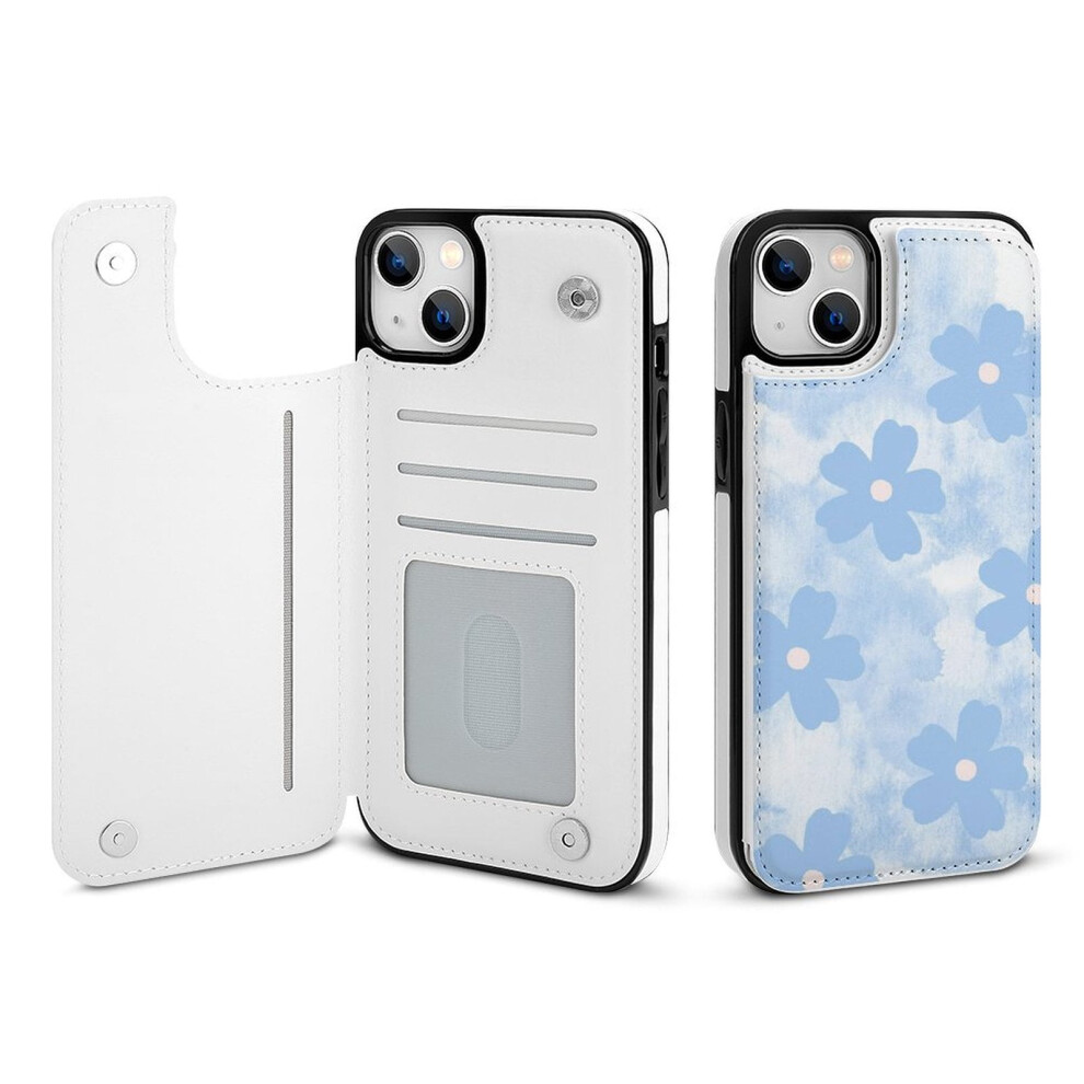 Floral Wallet Case For Iphone 14 Plus Pu Leather Flip Folio 9370362158086