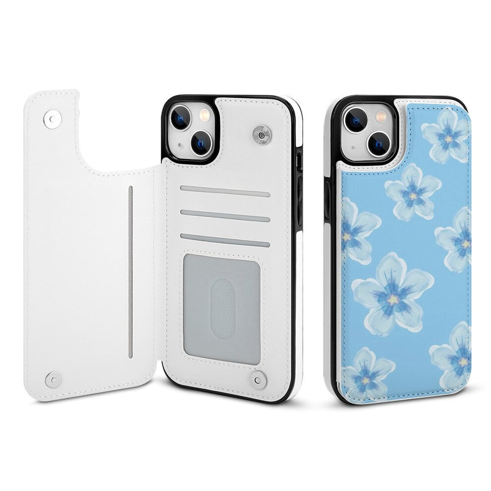 Floral Wallet Case For Iphone 14 Plus Pu Leather Flip With 9370362158024