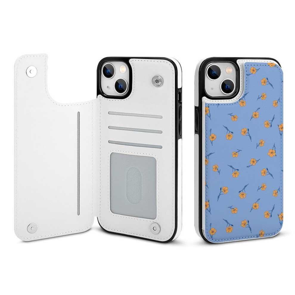 Floral Wallet Case For Iphone 14 Plus Pu Leather Flip Folio 9370362158116