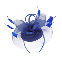 Women's Fascinator Hat with Flower Feather Mesh Design